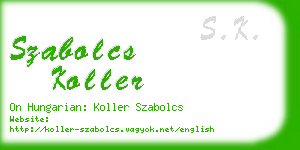 szabolcs koller business card